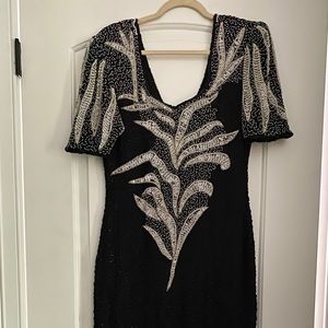 Dress Casual evening Black Long Beading Size L